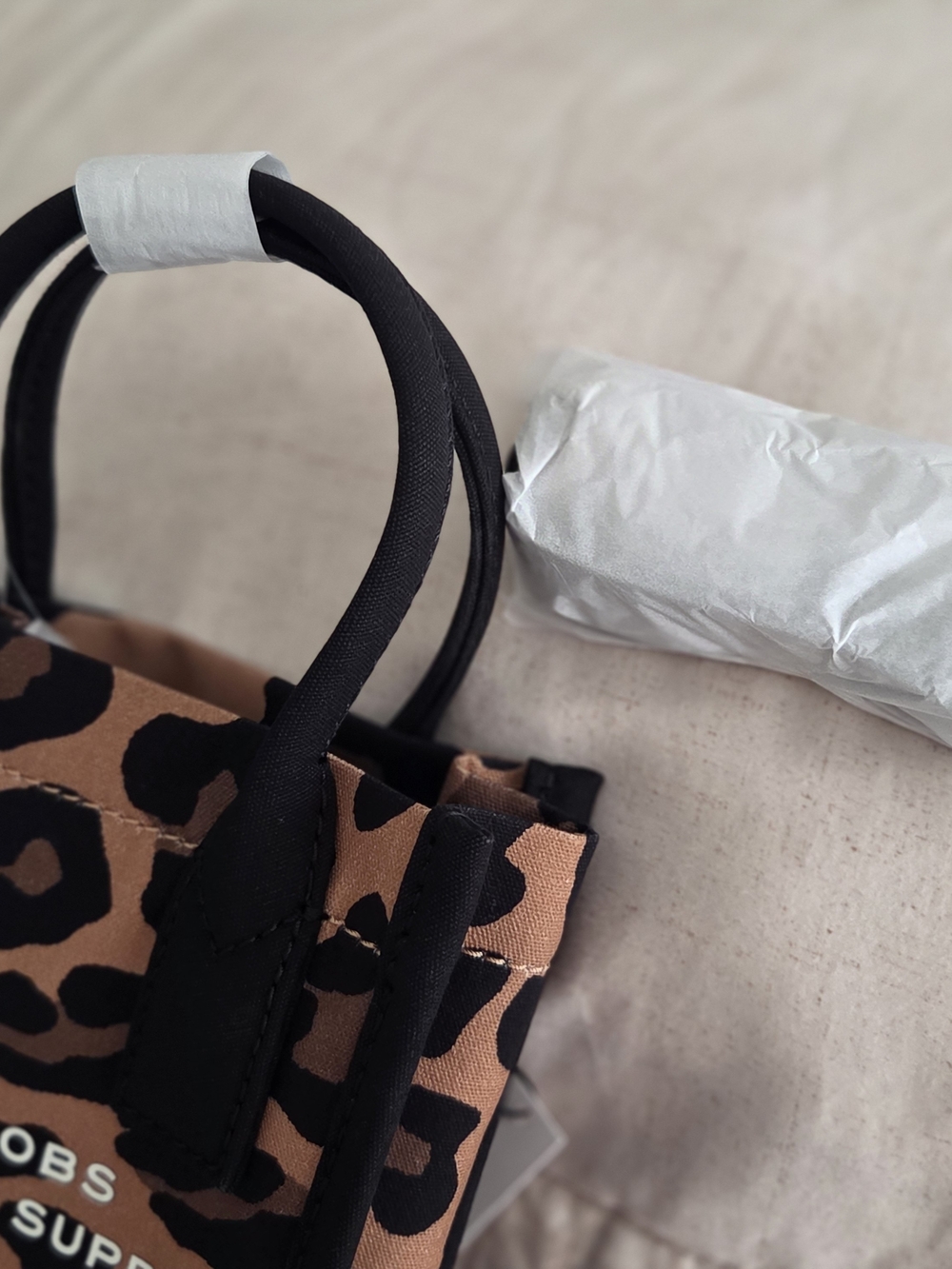 Marc Jacobs Leopard-Print Mini Tote in Brown and Black - Picture 2 of 4